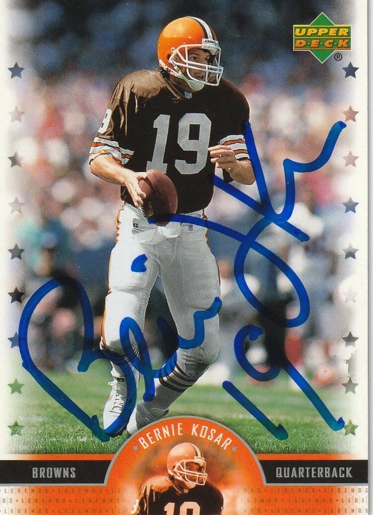 BERNIE KOSAR CLEVELAND BROWNS  SIGNED 2005 UPPER DECK LEGENDS CARD #91