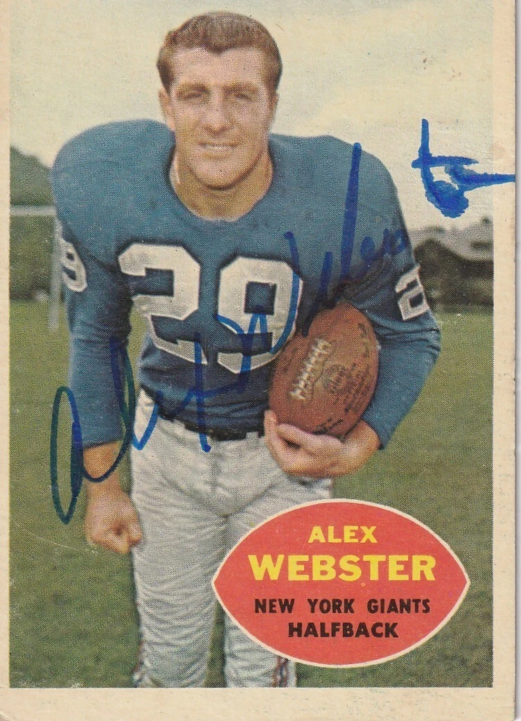 ALEX WEBSTER NEW YORK GIANTS  SIGNED 1960 TOPPS CARD #75