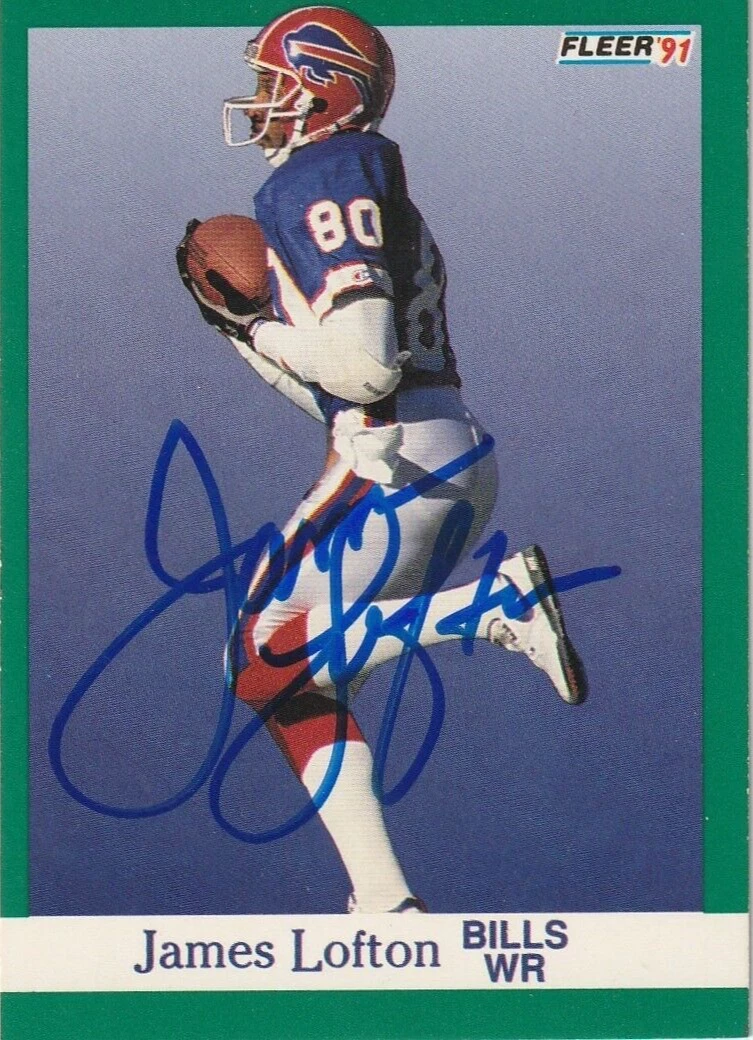 JAMES LOFTON BUFFALO BILLS  SIGNED 1991 FLEER CARD #4