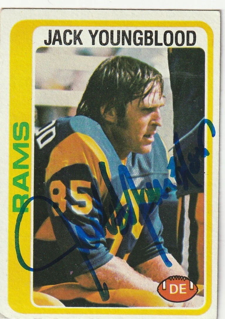 JACK YOUNGBLOOD LOS ANGELES RAMS  SIGNED 1978 TOPPS CARD #265