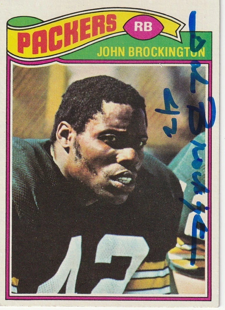 JOHN BROCKINGTON GREEN BAY PACKERS  SIGNED 1977 TOPPS CARD #166