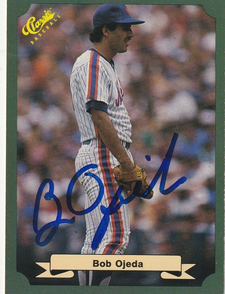 BOB OJEDA NEW YORK METS  SIGNED 1987 CLASSIC BOARD GAME CARD #73