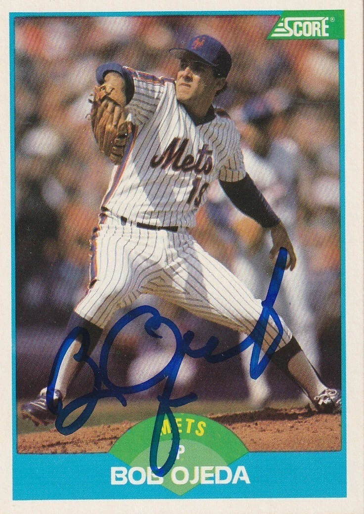 BOB OJEDA NEW YORK METS  SIGNED 1989 SCORE CARD #116