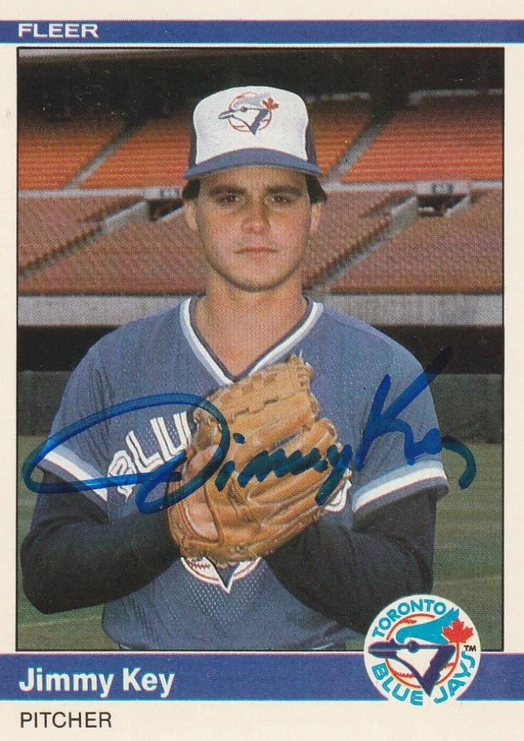 JIMMY KEY TORONTO BLUE JAYS SIGNED 1984 FLEER CARD #U-61