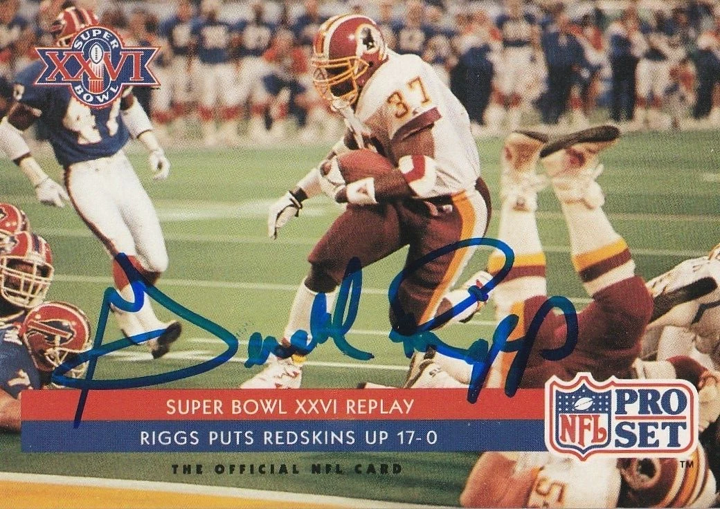 GERALD RIGGS  WASHINGTON REDSKINS   SIGNED 1992 PRO SET CARD #67