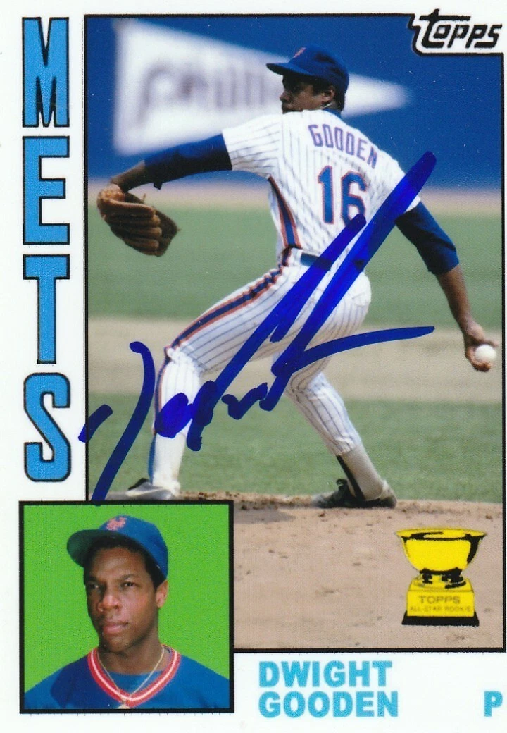 DWIGHT GOODEN  NEW YORK METS  SIGNED 1984 STYLE CUSTOM CARD