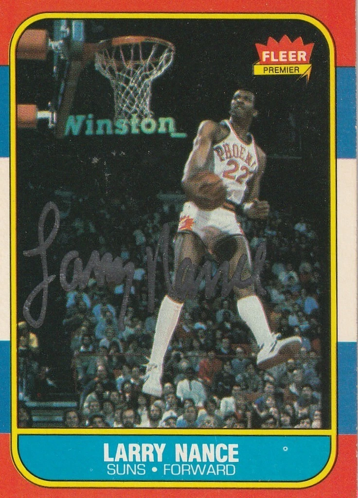 LARRY NANCE PHOENIX SUNS  SIGNED 1986 FLEER CARD #78