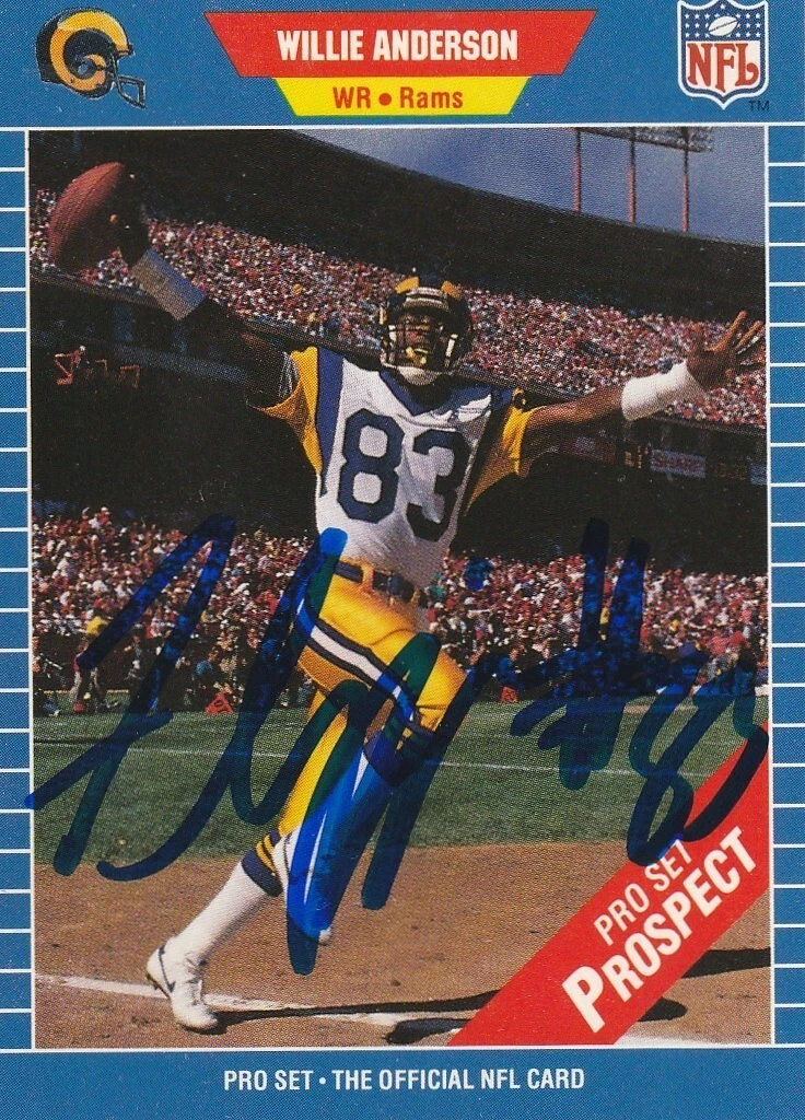 FLIPPER ANDERSON  LOS ANGELES RAMS  SIGNED 1989 PRO SET CARD #545