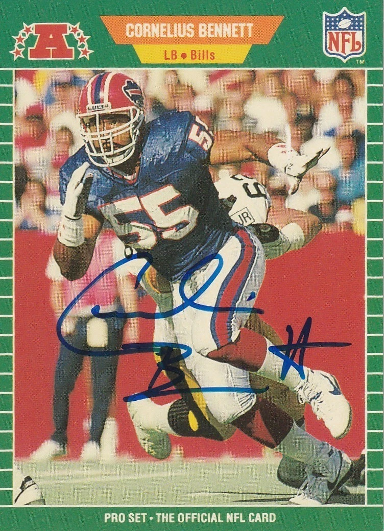 CORNELIUS BENNETT BUFFALO BILLS  SIGNED 1989 PRO SET CARD #17
