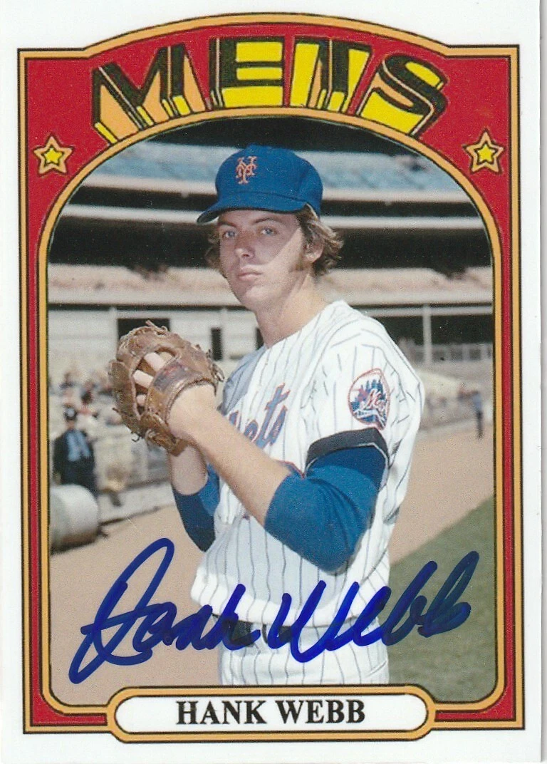 HANK WEBB NEW YORK METS SIGNED 1972 STYLE CUSTOM CARD