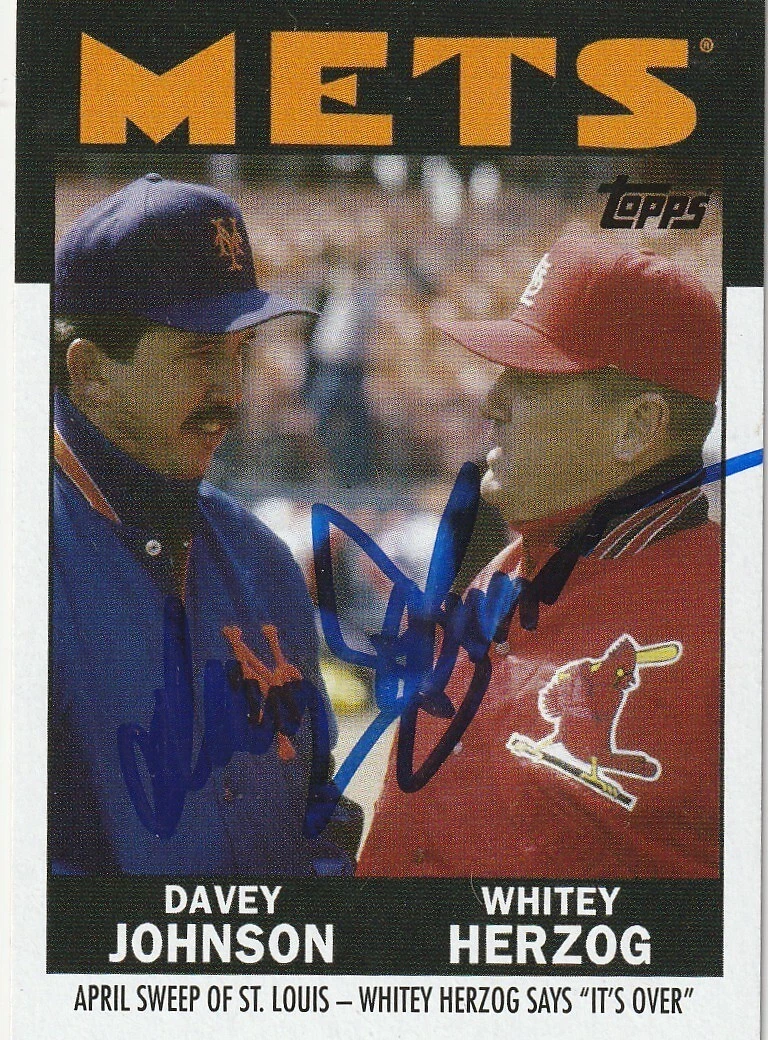 DAVEY JOHNSON NEW YORK METS SIGNED 2021 TOPPS ONCE UPON A TIME IN QUEENS CARD 14