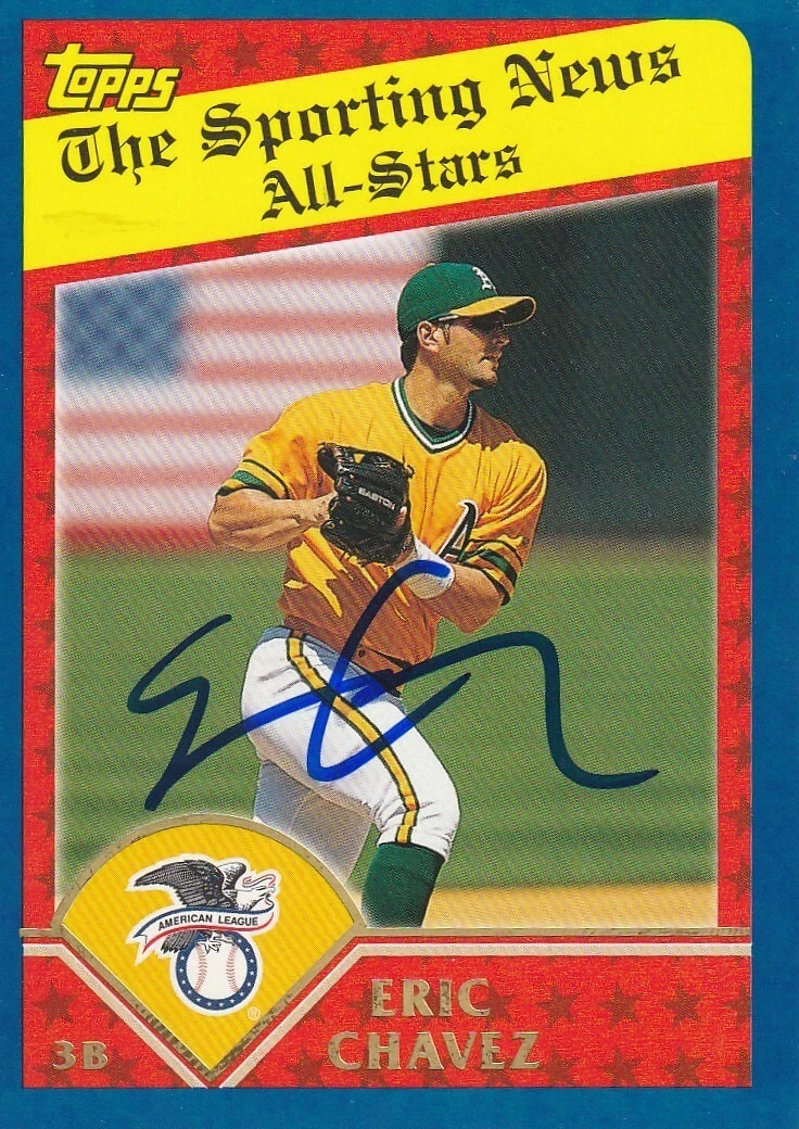 ERIC CHAVEZ OAKLAND A'S  SIGNED 2003 TOPPS CARD #359