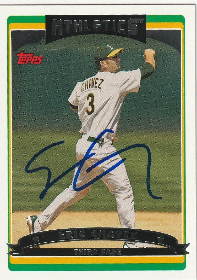 ERIC CHAVEZ OAKLAND A'S  SIGNED 2006 TOPPS CARD #340
