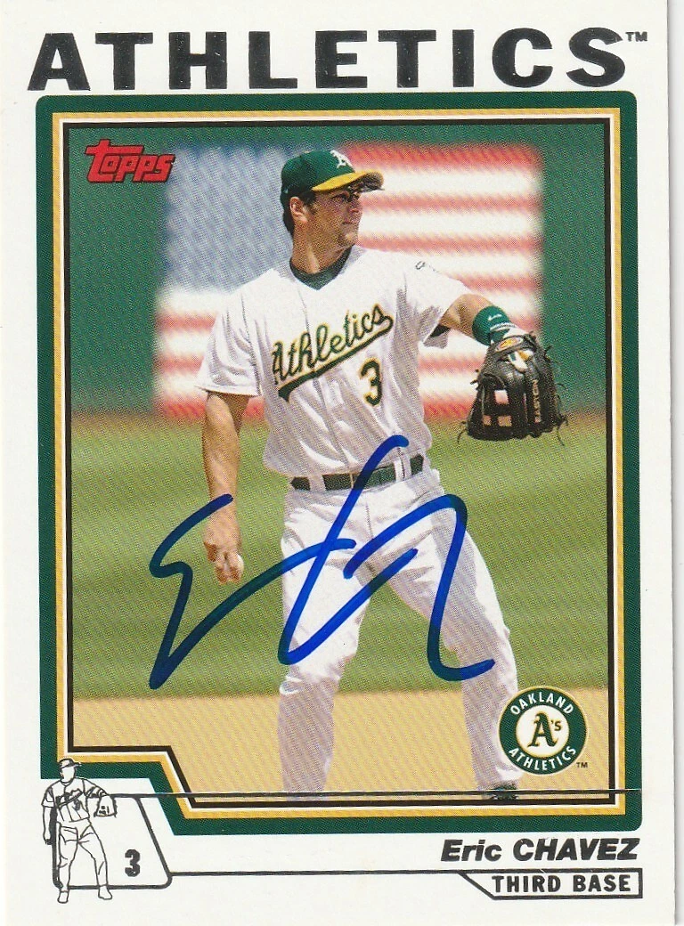 ERIC CHAVEZ OAKLAND A'S  SIGNED 2004 TOPPS CARD #180