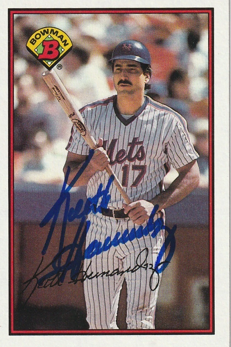 KEITH HERNANDEZ NEW YORK METS SIGNED 1989 BOWMAN CARD #385