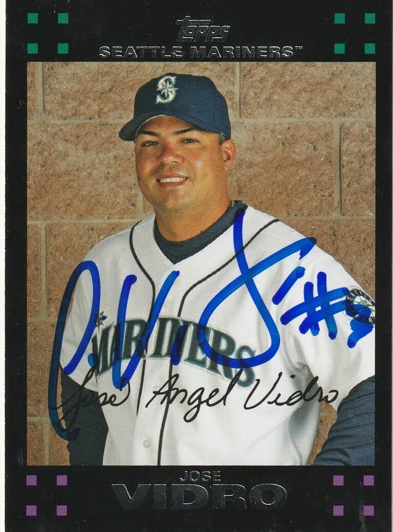 JOSE VIDRO SEATTLE MARINERS  SIGNED 2007 TOPPS CARD #532
