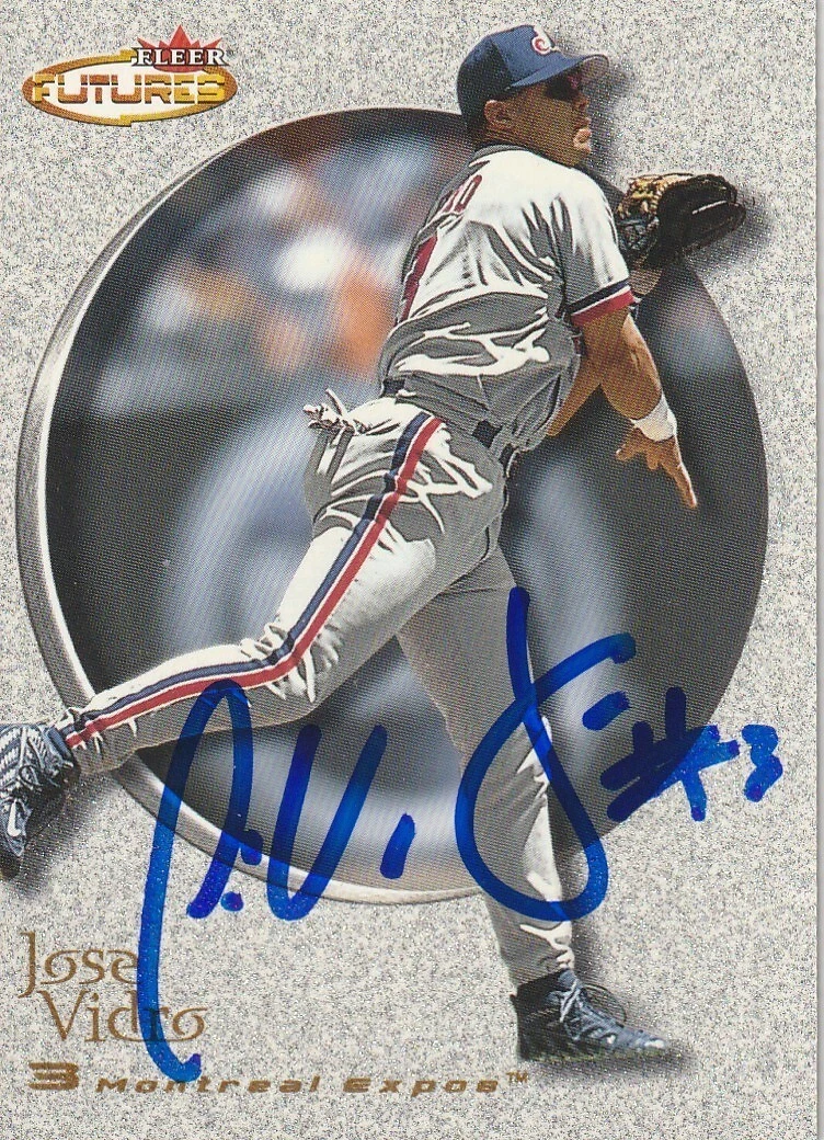 JOSE VIDRO MONTREAL EXPOS  SIGNED 2001 FLEER FUTURES CARD #67