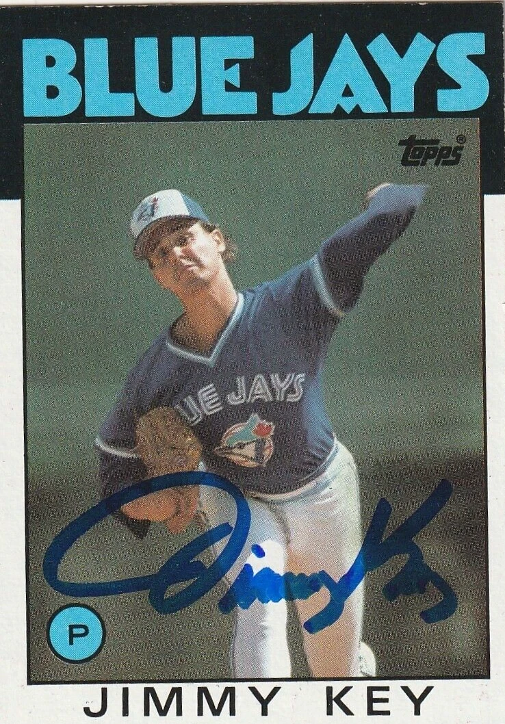JIMMY KEY  TORONTO BLUE JAYS  SIGNED 1986 TOPPS CARD #545