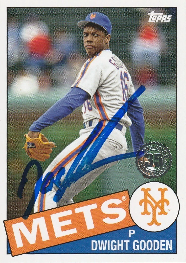 DWIGHT GOODEN NEW YORK METS  SIGNED 2020 TOPPS UPDATE CARD #85TB-26