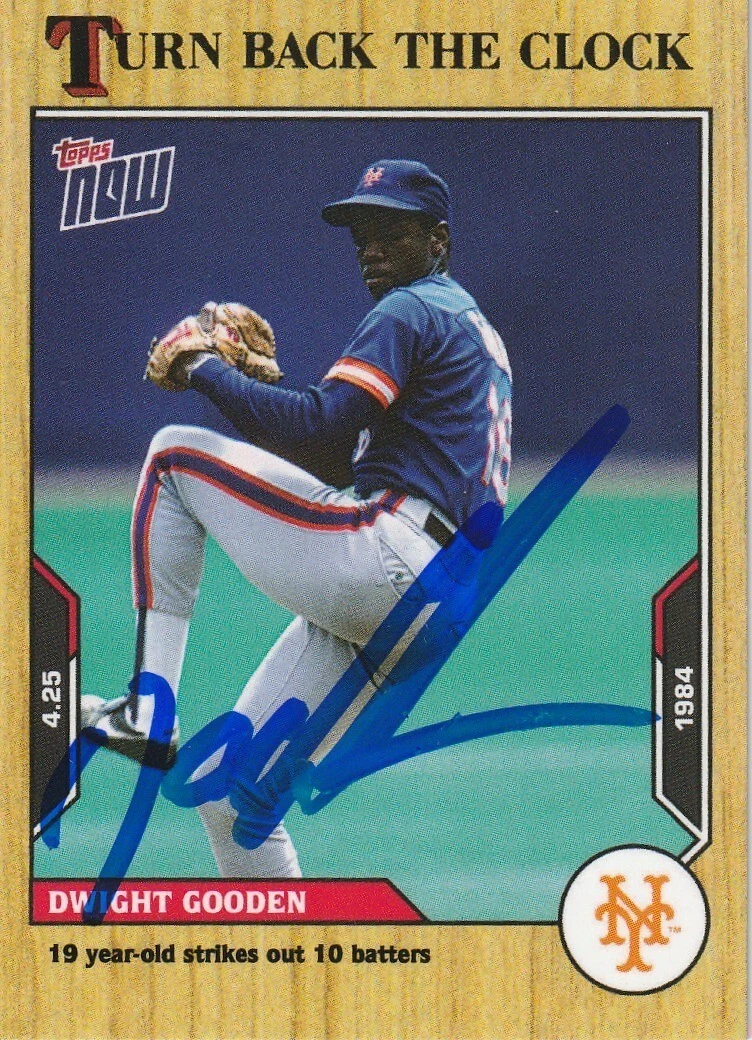 DWIGHT GOODEN NEW YORK METS  SIGNED 2021 TOPPS NOW CARD #25