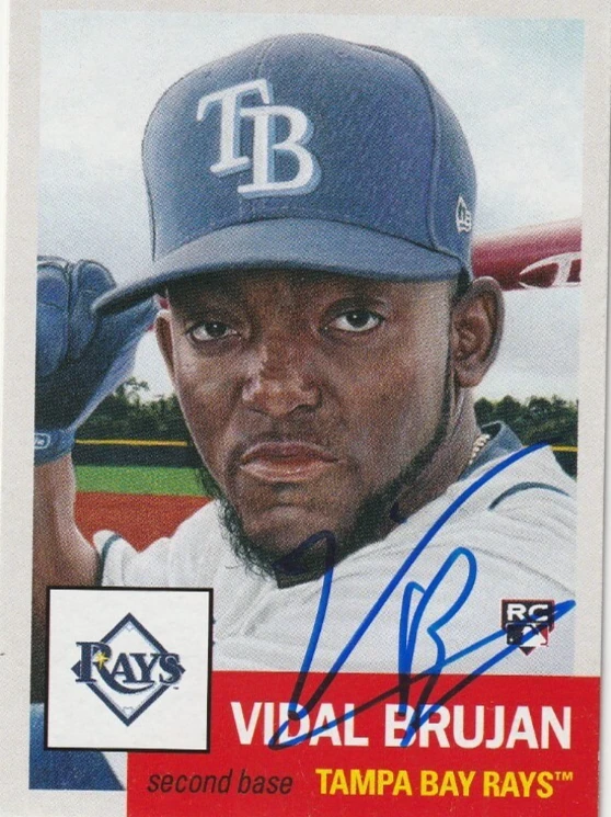 VIDAL BRUJAN TAMPA BAY RAYS SIGNED 2022 TOPPS LIVING SET CARD #509