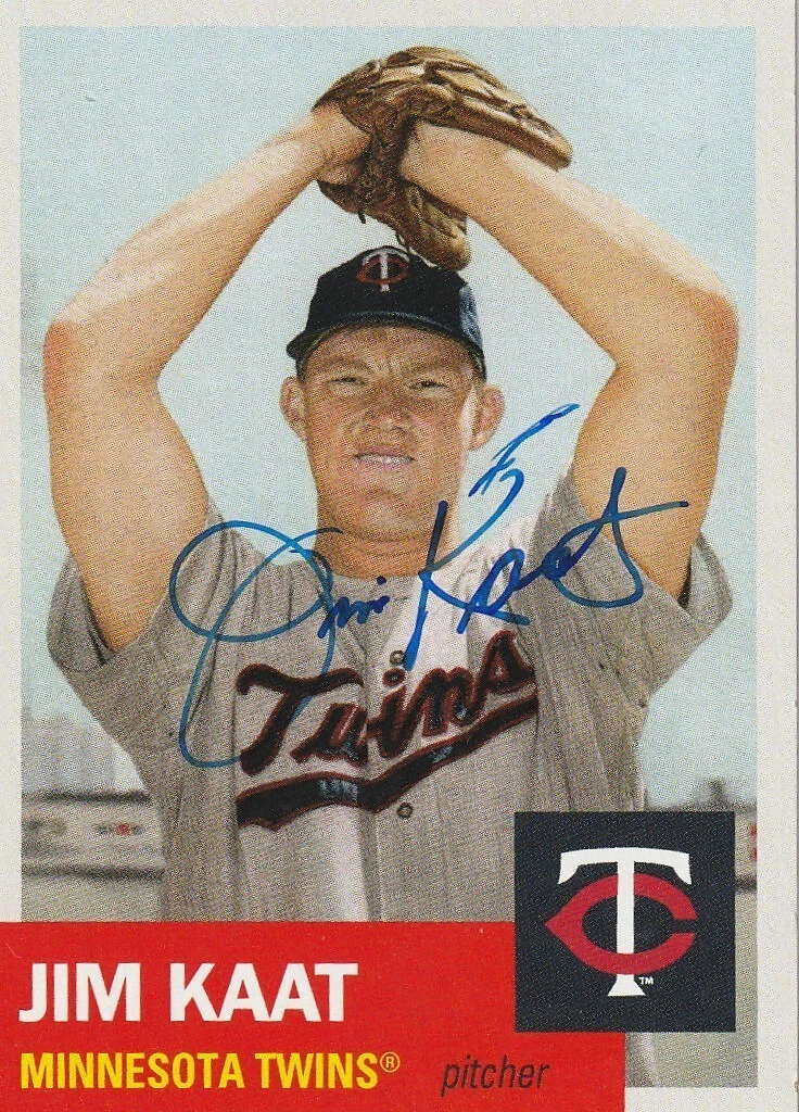 JIM KAAT MINNESOTA TWINS  SIGNED 2024 TOPPS LIVING SET CARD #732