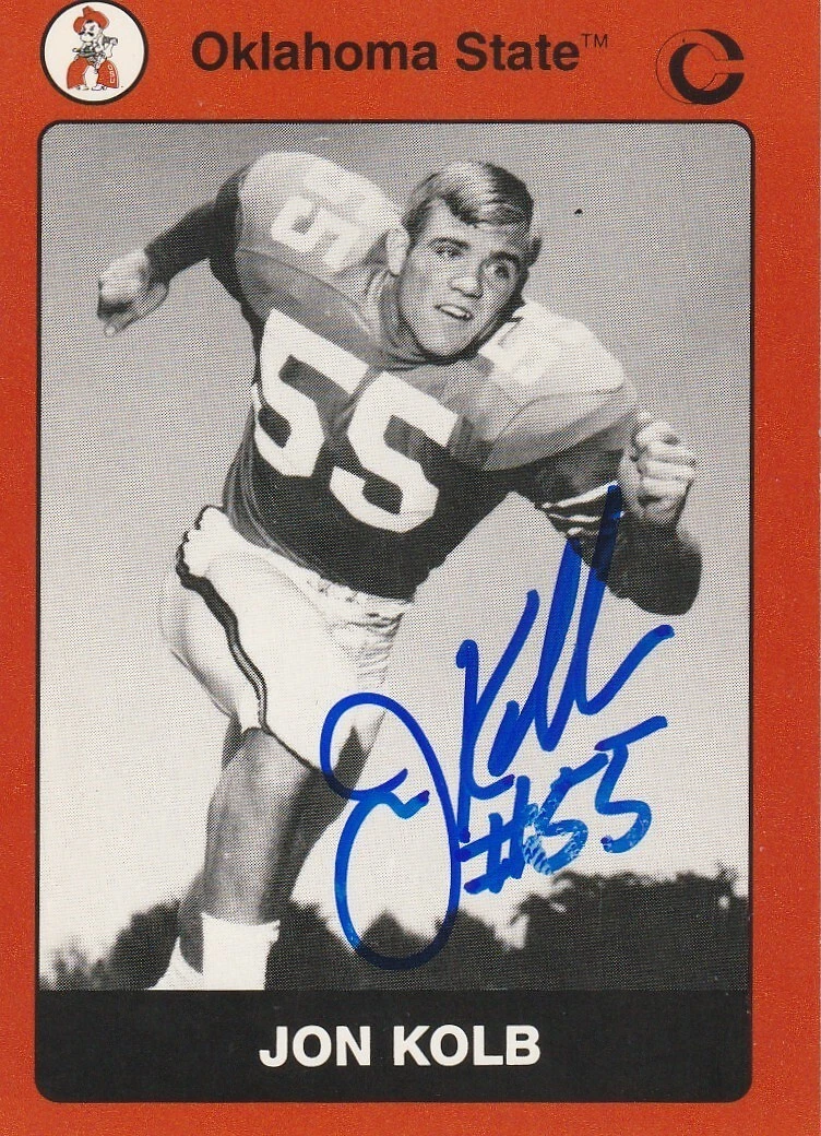 JON KOLB OKLAHOMA STATE  SIGNED 1991 COLLEGIATE COLLECTION CARD #34