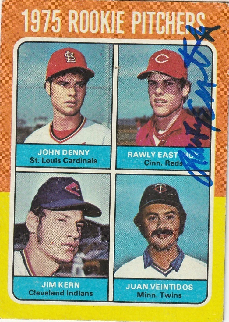 RAWLY EASTWICK CINCINNATI REDS SIGNED 1975 TOPPS ROOKIE CARD #621