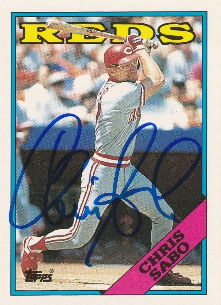CHRIS SABO CINCINNATI REDS SIGNED 1988 TOPPS TRADED CARD #98T