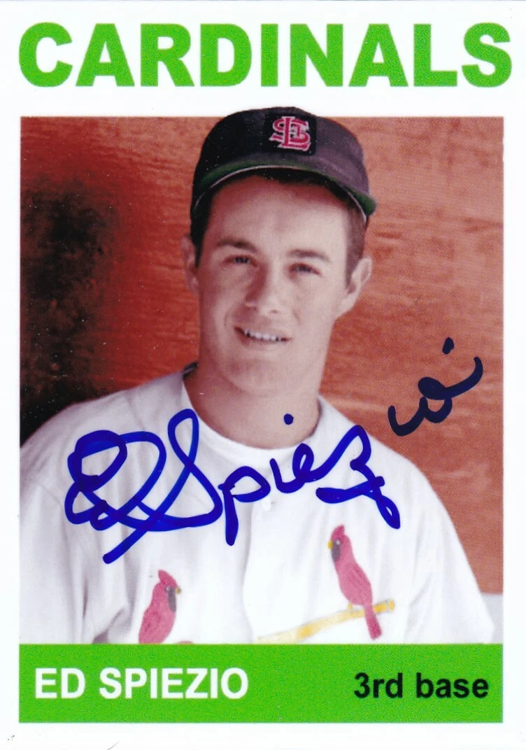 ED SPIEZIO  ST. LOUIS CARDINALS  SIGNED 1964 STYLE CUSTOM CARD