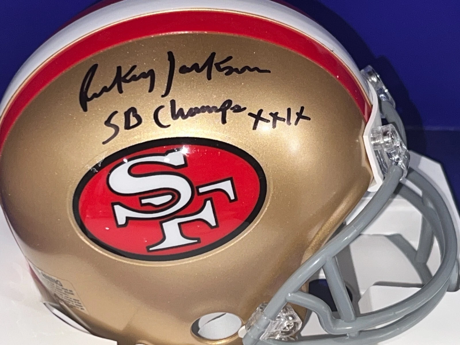 RICKEY JACKSON SAN FRANCISCO 49ERS SB CHAMPS XXIX  SIGNED MINI HELMET