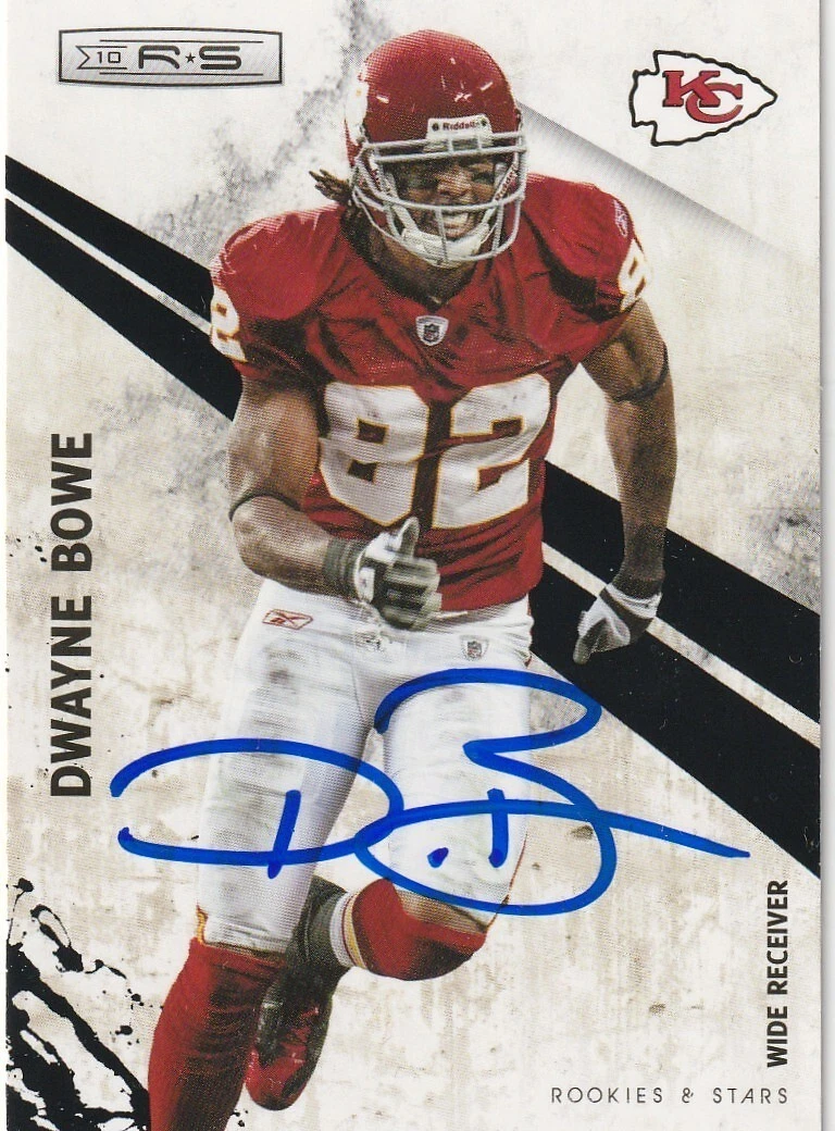 DWAYNE BOWE KANSAS CITY CHIEFS  SIGNED 2010 PANINI CARD #72