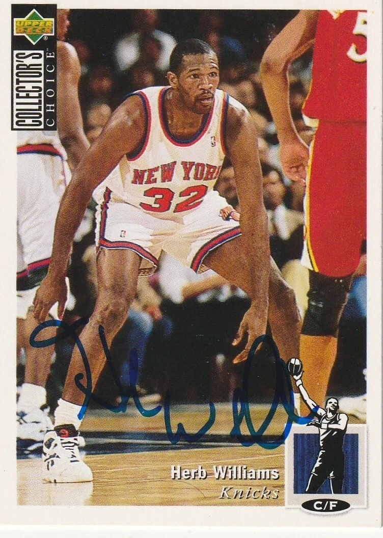HERB WILLIAMS NEW YORK KNICKS SIGNED 1994 UPPER DECK COLLECTORS CHOICE CARD #269