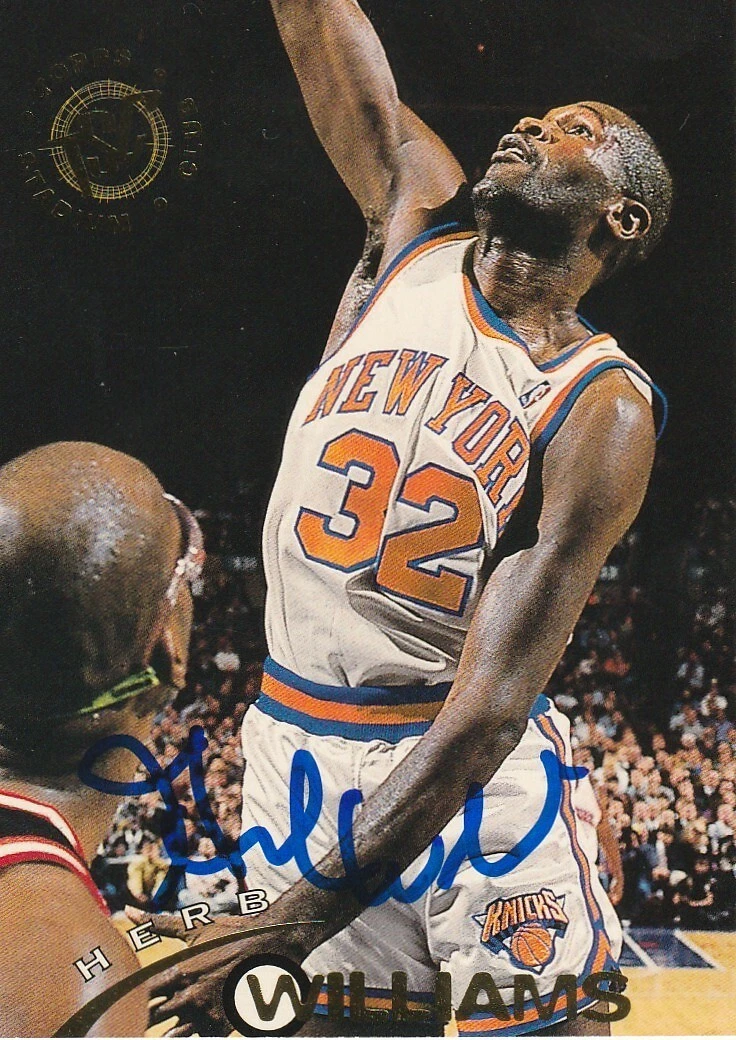 HERB WILLIAMS NEW YORK KNICKS SIGNED 1994 TOPPS STADIUM CARD #224