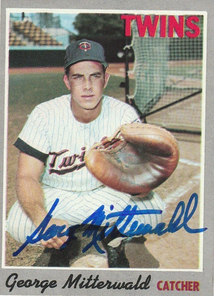 GEORGE MITTERWALD MINNESOTA TWINS  SIGNED 1970 TOPPS CARD #118