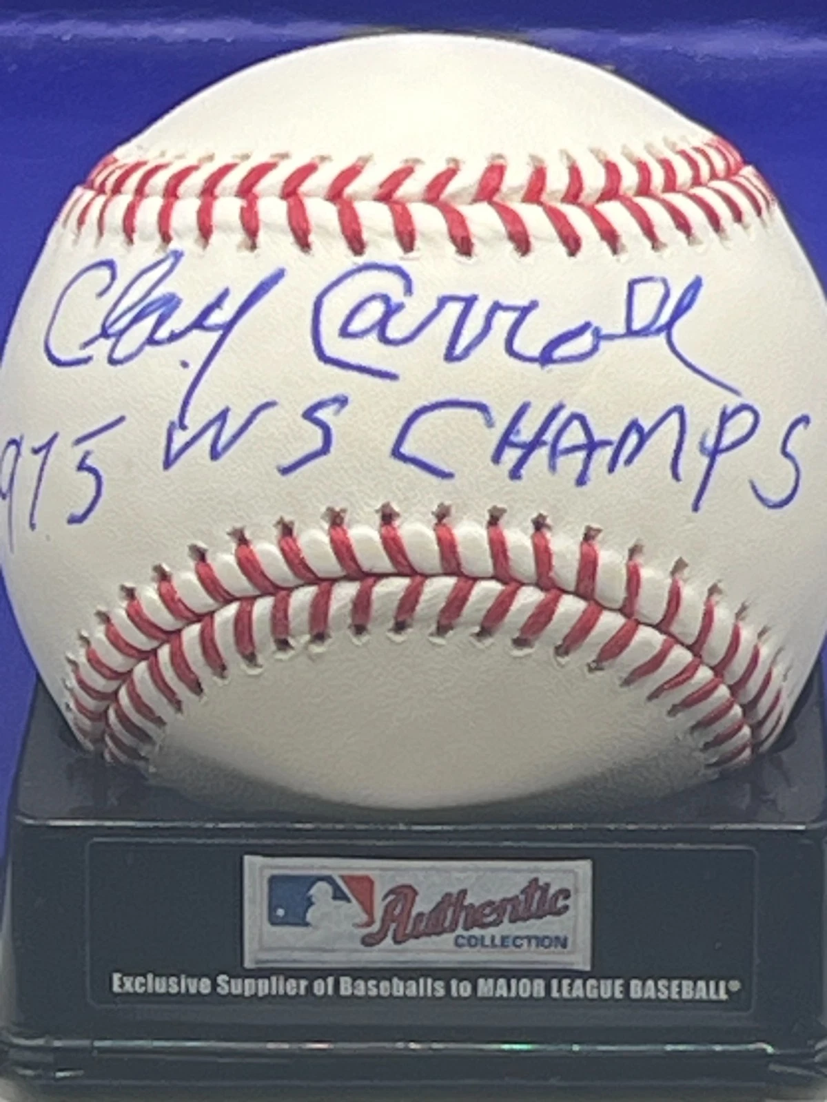 CLAY CARROLL CINCINNATI REDS  1975 WS CHAMPS  SIGNED OML BASEBALL