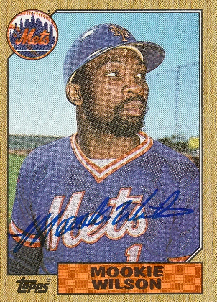 MOOKIE WILSON  NEW YORK METS  SIGNED 1987 TOPPS CARD #625