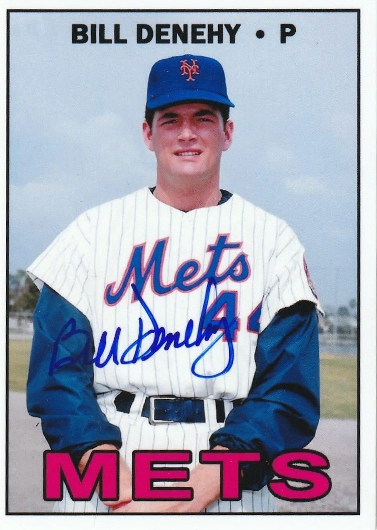 BILL DENEHY NEW YORK METS  SIGNED 1967 STYLE CUSTOM CARD