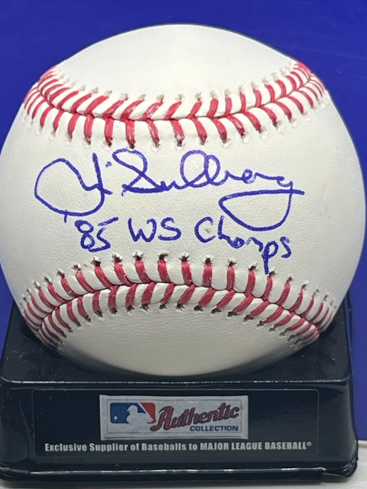 JIM SUNDBERG  KANSAS CITY ROYALS  1985 WS CHAMPS  SIGNED OML BASEBALL