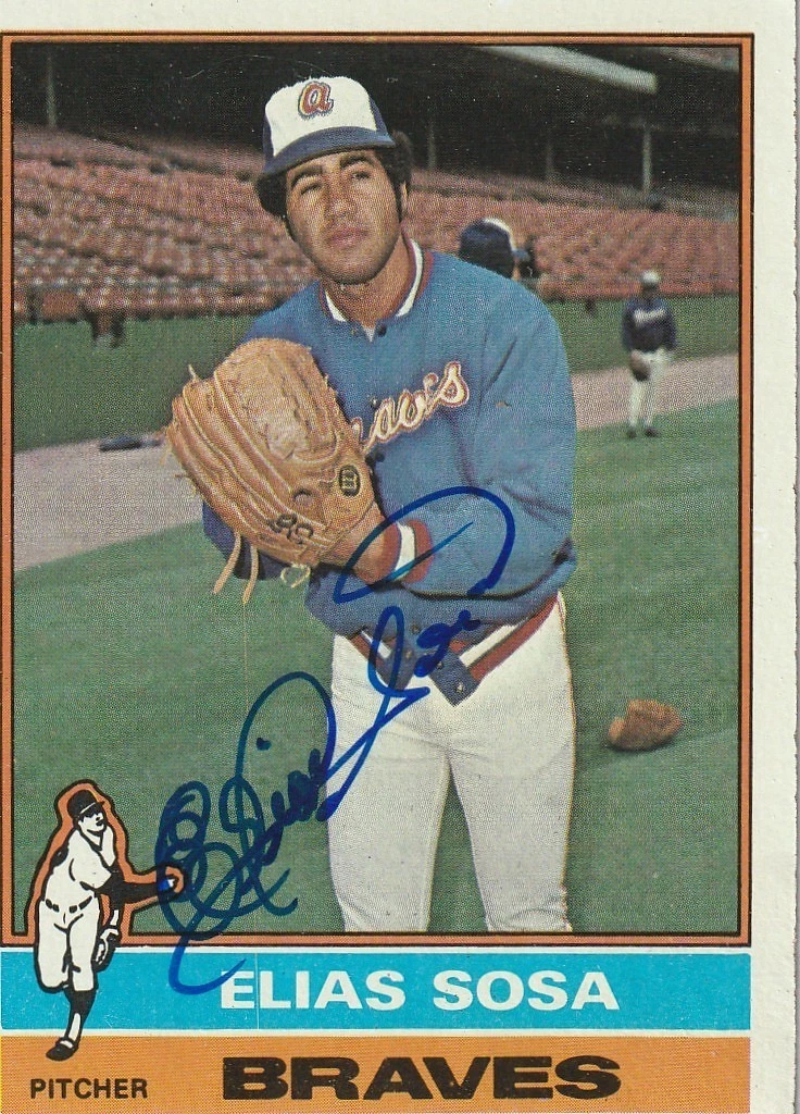 ELIAS SOSA ATLANTA BRAVES  SIGNED 1976 TOPPS CARD #364