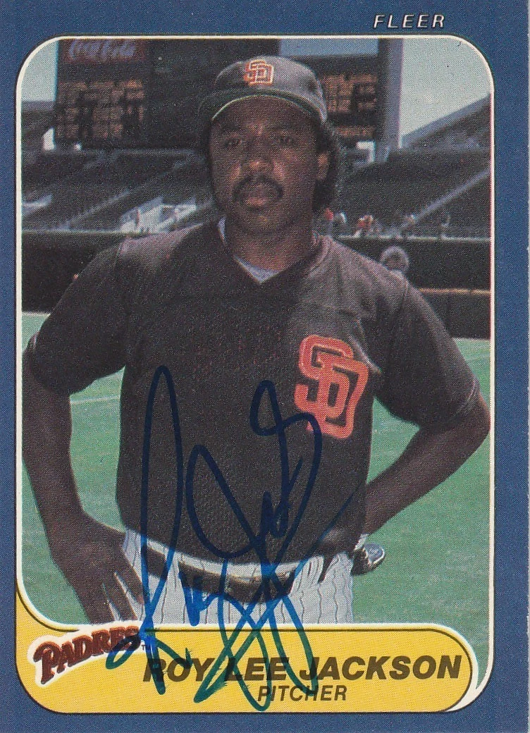 ROY LEE JACKSON  SAN DIEGO PADRES  SIGNED 1986 FLEER CARD #326