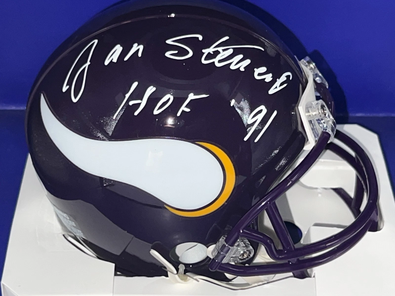 JAN STENERUD MINNESOTA VIKINGS HOF 91  JSA AUTHENTICATED SIGNED MINI