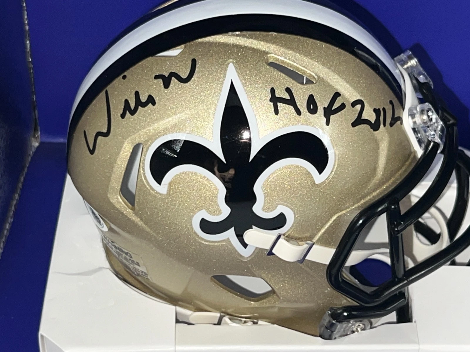 WILLIE ROAF NEW ORLEANS SAINTS HOF 12  JSA AUTHENTICATED SIGNED MINI