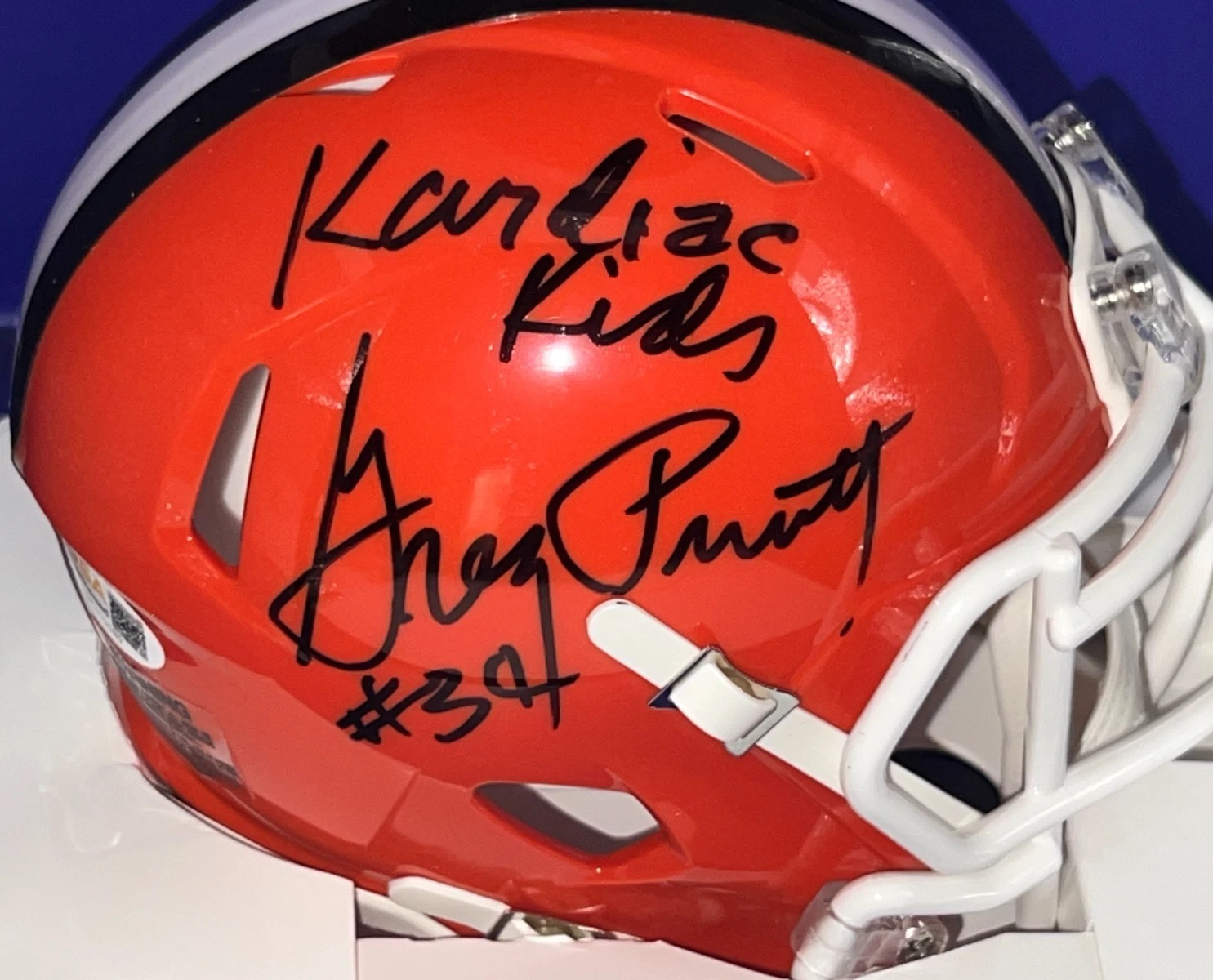 GREG PRUITT CLEVELAND BROWNS  KARDIAC KIDS JSA AUTHENTICATED  SIGNED MINI