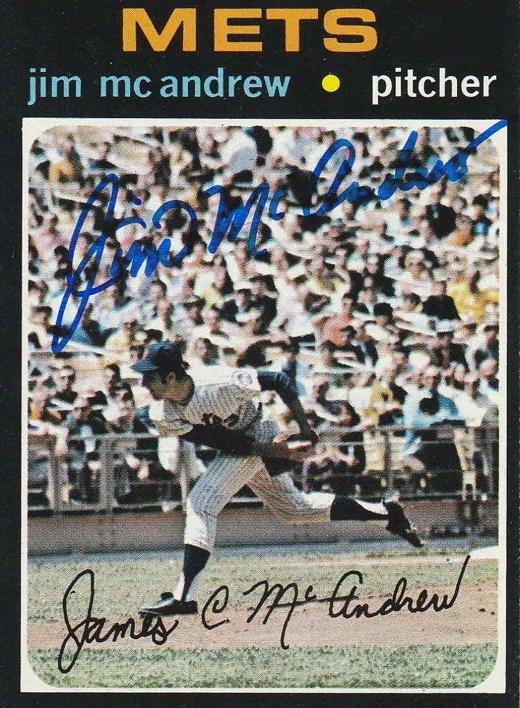 JIM MCANDREW  NEW YORK METS SIGNED 1971 TOPPS CARD #428