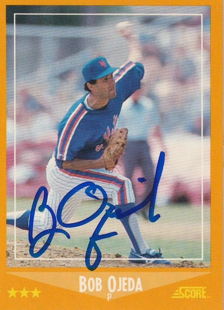 BOB OJEDA NEW YORK METS  SIGNED 1988 SCORE CARD #563