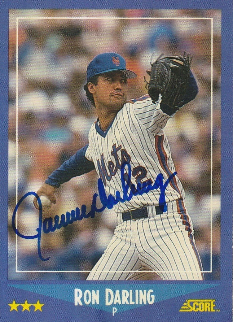 RON DARLING NEW YORK METS  SIGNED 1988 SCORE CARD #141