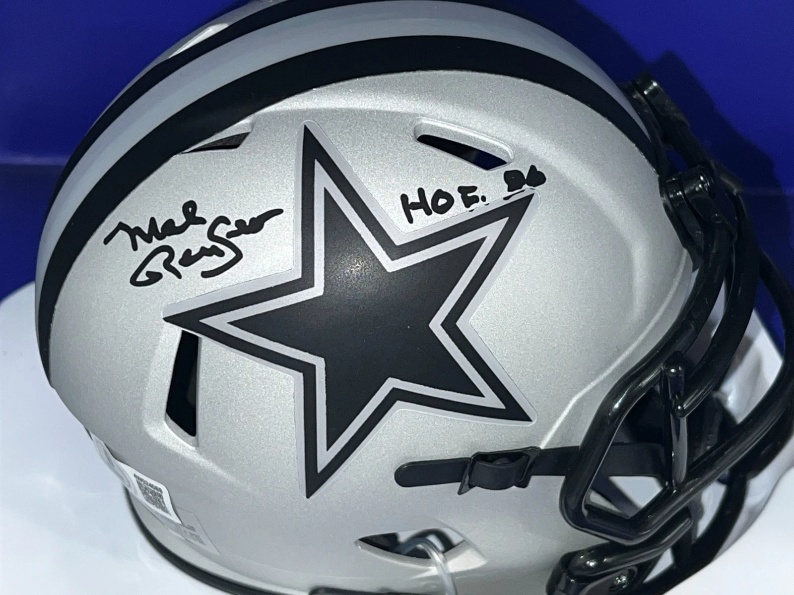 MEL RENFRO DALLAS COWBOYS HOF 96  BECKETT AUTHENTICATED SIGNED RAVE MINI HELMET