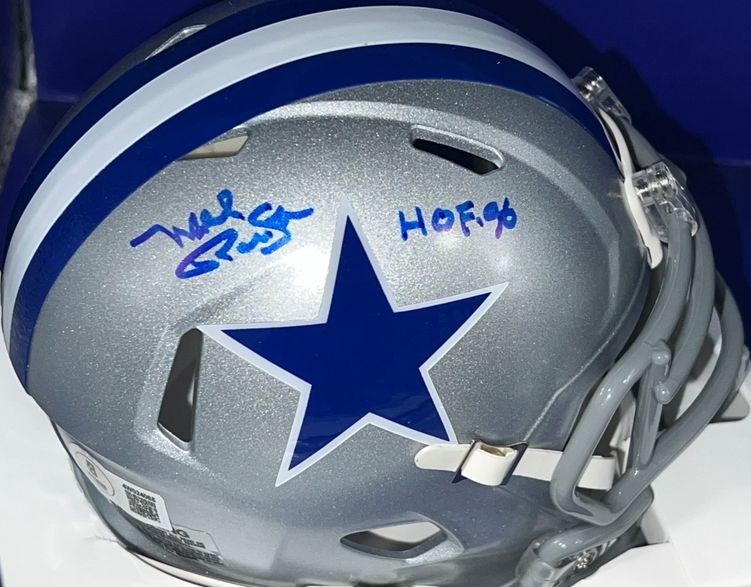 MEL RENFRO DALLAS COWBOYS HOF 96  BECKETT AUTHEN SIGNED THROW BACK MINI HELMET