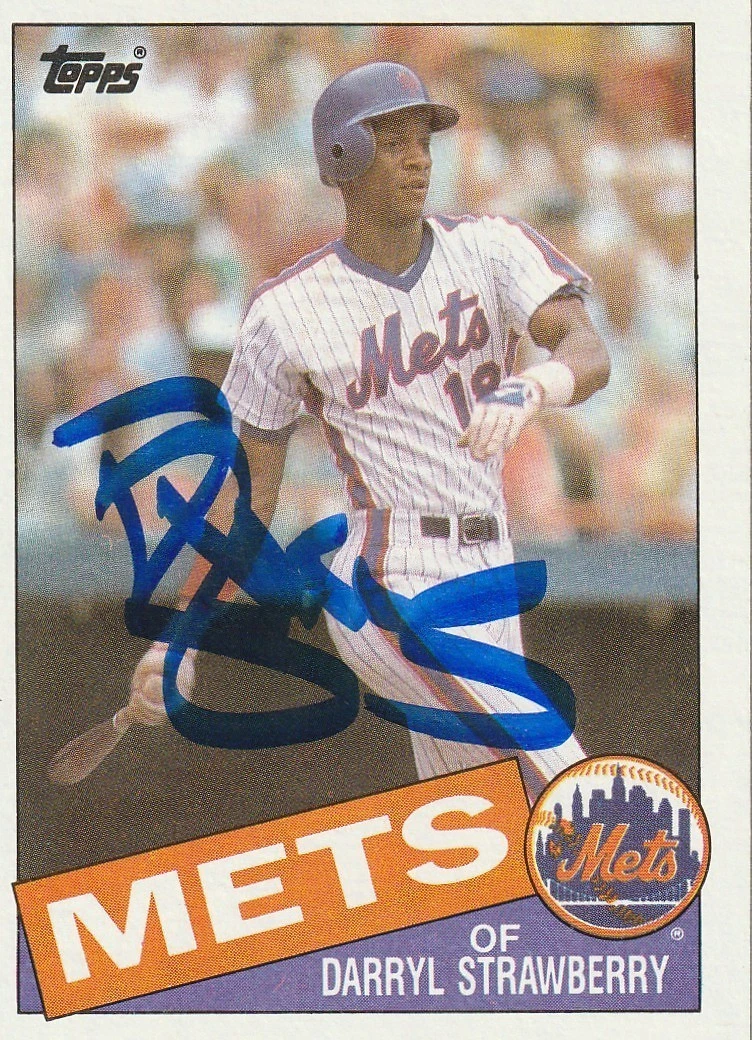 DARRYL STRAWBERRY NEW YORK METS SIGNED TOPPS 1985 CARD #570